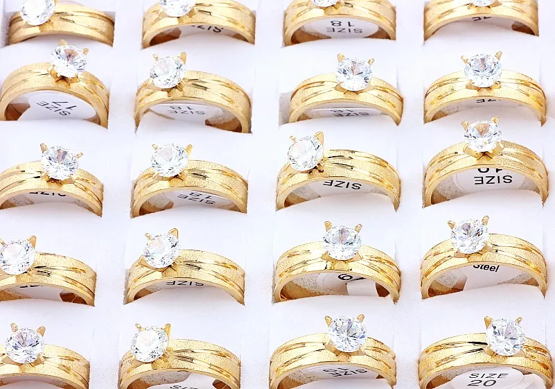 Wholesale Lots Job 5Pcs Golden Crystal CZ Stone 316L Stainless Steel Ring Engagement Wedding Party Bride Xams Gift 17-21MM
Wholesale Lots Job 5Pcs Golden Crystal CZ Stone 316L Stainless Steel Ring Engagement Wedding Party Bride Xams Gift 17-21MM
