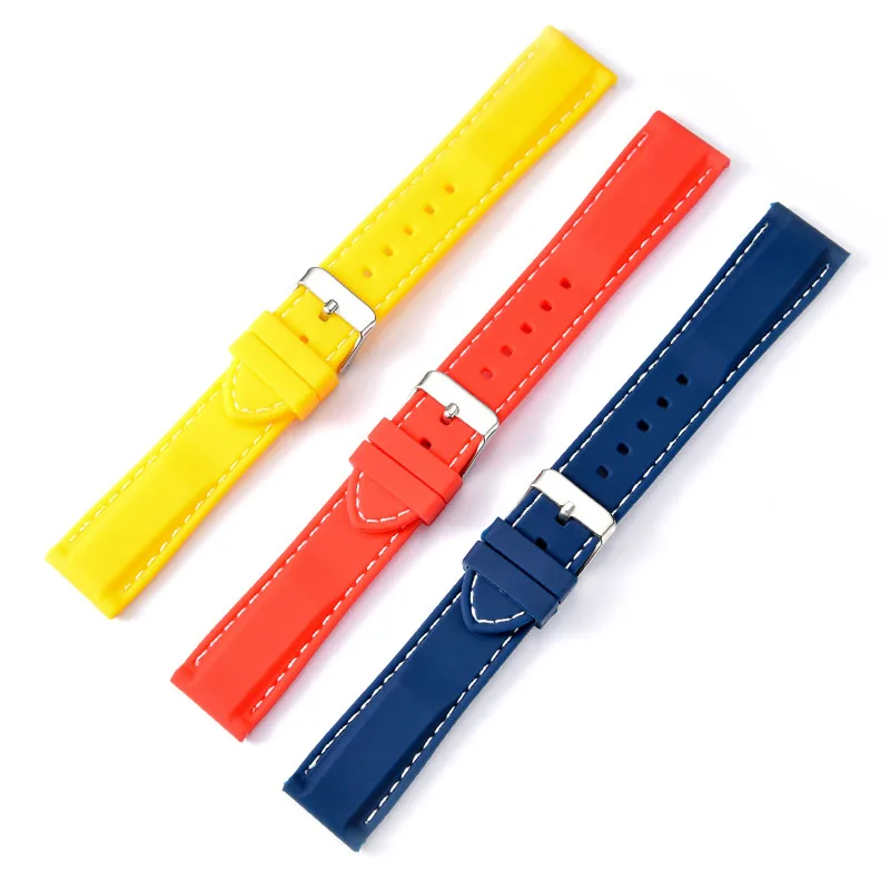 Watchbands For Sport Watch New Fashion Trendy Army Military Silicone Rubber Strap Colorful Wrist Band 18mm 20mm 22mm 24mm | Наручные часы