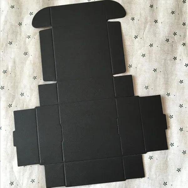12 размеров Элегантная черная бумажная упаковочная коробка для рукоделия