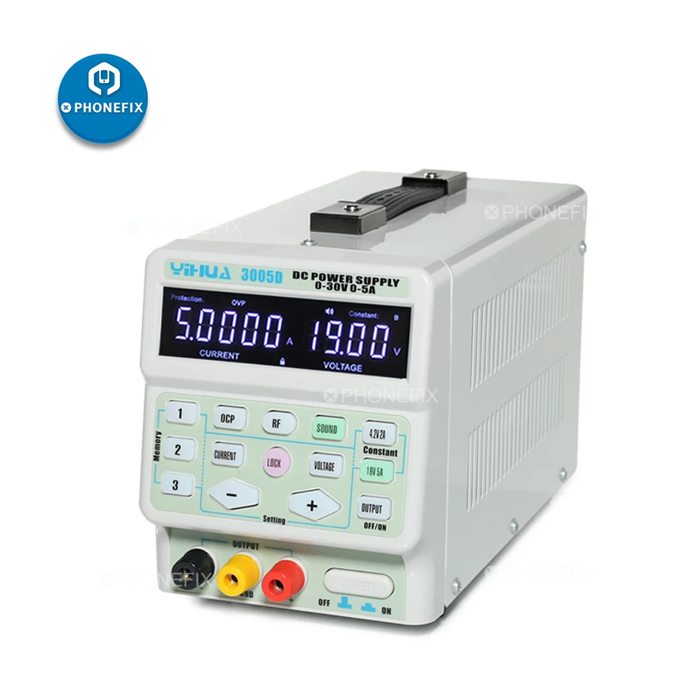 YIHUA 3005D 30V 5A Регулируемый цифровой дисплей Источник питания постоянного тока 220V 110V