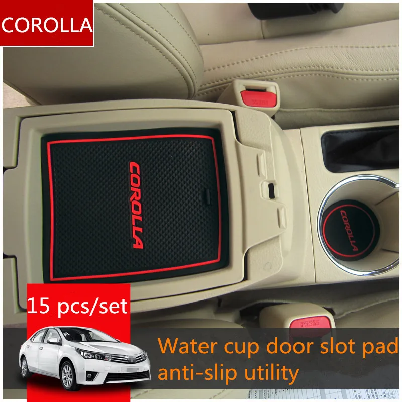 Противоскользящий коврик для ворот Toyota Corolla 2014 2018 резиновый латексный углубление
