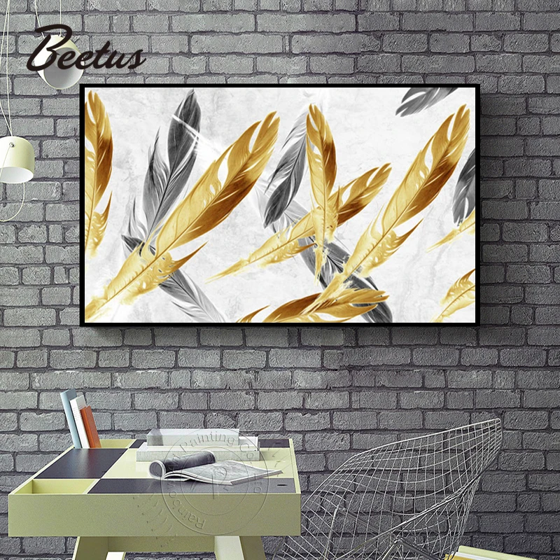 Nordic Style Big Size Wall Pictures Golden Feather Print Posters Abstract Canvas Paintings For Living Room Bedroom Home Decor
Nordic Style Big Size Wall Pictures Golden Feather Print Posters Abstract Canvas Paintings For Living Room Bedroom Home Decor