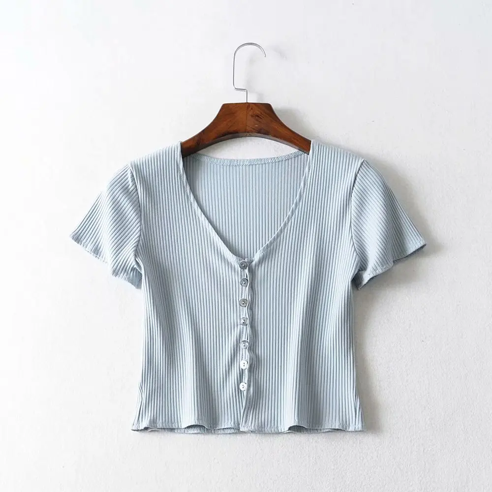 2019 Summer vintage ladies crop top blouse women short sleeve v neck button down shirt for womens tops and blouses streetwear
2019 Summer vintage ladies crop top blouse women short sleeve v neck button down shirt for womens tops and blouses streetwear