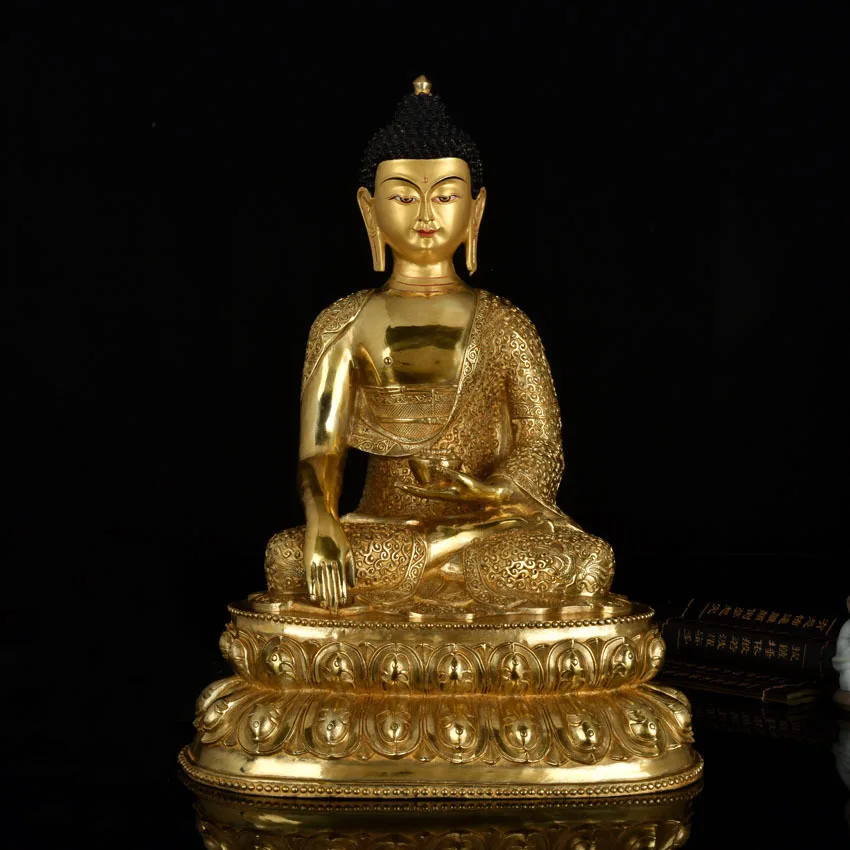45CM LARGE # Buddhist Buddhism HOME family efficacious Safety Protection Tibetan Gold-plated Sakyamuni brass Buddha statue
45CM LARGE # Buddhist Buddhism HOME family efficacious Safety Protection Tibetan Gold-plated Sakyamuni brass Buddha statue