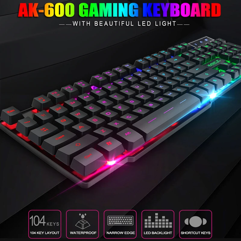 Wired usb keyboard 104 Keycaps LED Backlit Keyboard Gamer Wired USB Computer keyboard English Russian Colorful Backlit Keyboard
Wired usb keyboard 104 Keycaps LED Backlit Keyboard Gamer Wired USB Computer keyboard English Russian Colorful Backlit Keyboard