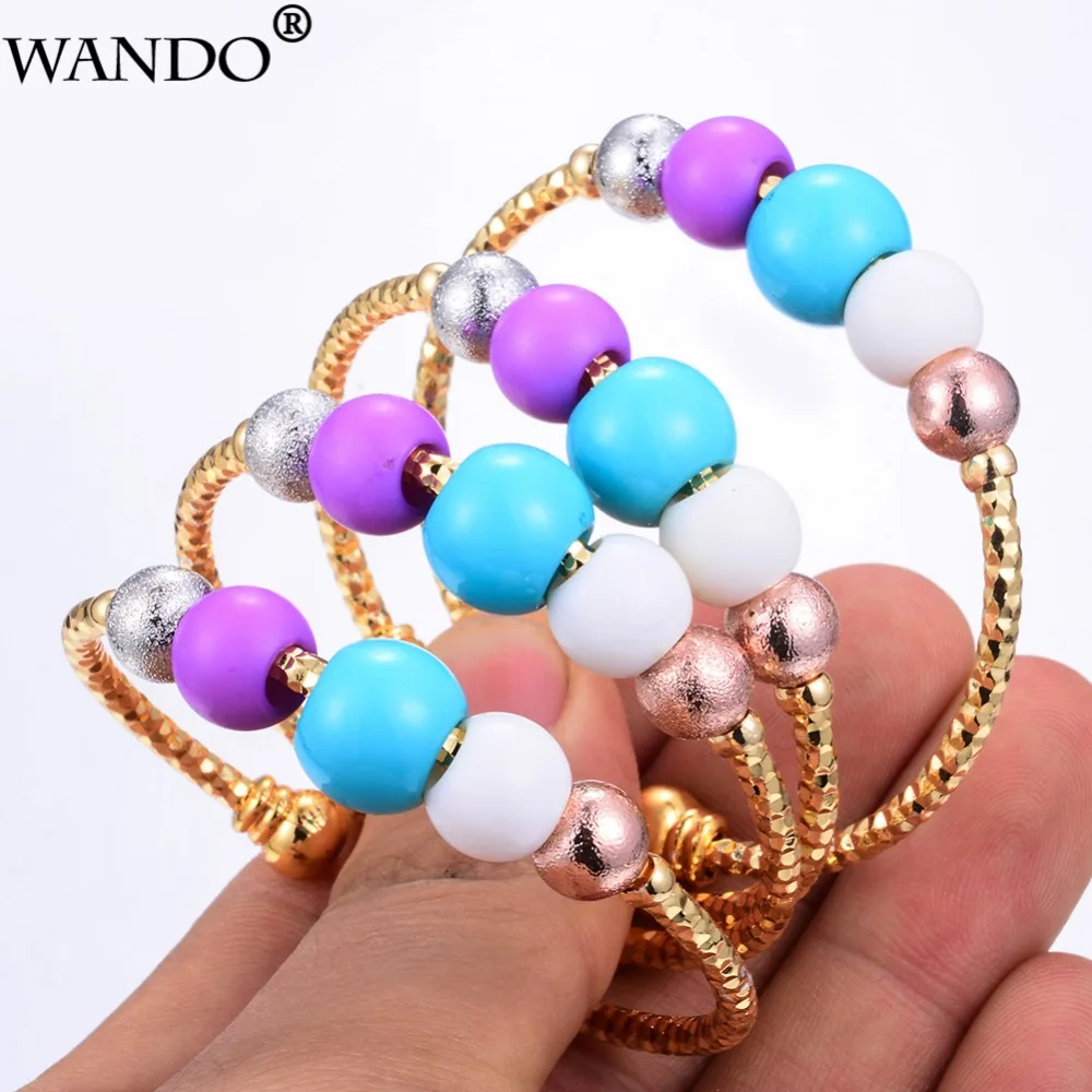 Wando 4pcs Baby Bangles Girls Lovely Gold Color Charm Beads Bracelet Three-color round beads Bracelet For Children jewelry
Wando 4pcs Baby Bangles Girls Lovely Gold Color Charm Beads Bracelet Three-color round beads Bracelet For Children jewelry