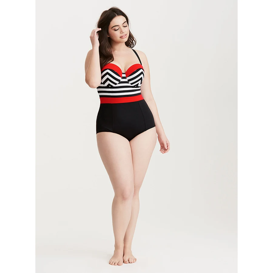 Striped Splicing Plus Size Swimwear Women 2018 Bandage One Piece Swimsuit Push Up Bathing Suits Print Cut Out Beach wear XL-4XL
Striped Splicing Plus Size Swimwear Women 2018 Bandage One Piece Swimsuit Push Up Bathing Suits Print Cut Out Beach wear XL-4XL
