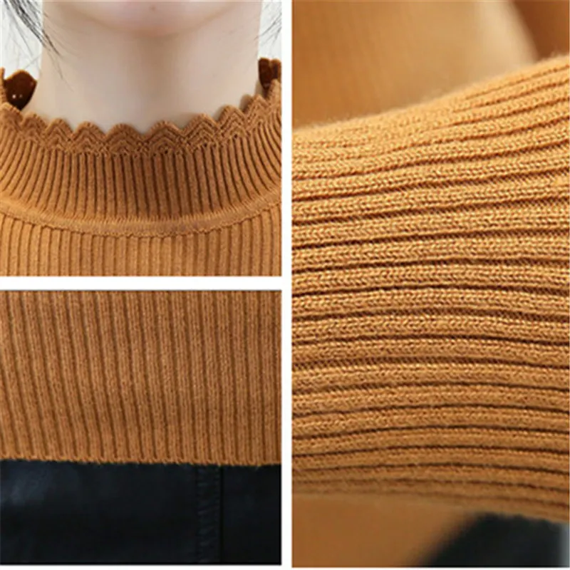 2020 Autumn Short Knitwear Women's Sweater Pullover Korean Fashion Half High Collar Black White Slim Knitted Women Sweater Tops
2020 Autumn Short Knitwear Women's Sweater Pullover Korean Fashion Half High Collar Black White Slim Knitted Women Sweater Tops