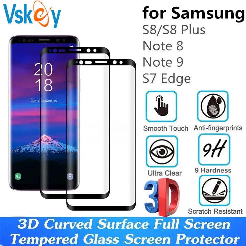 VSKEY 3 шт. 3D полное покрытие закаленное стекло для Samsung Galaxy S8 S9 Plus Note 10 9 8 Защита для экрана против царапин защитная пленка
VSKEY 3 шт. 3D полное покрытие закаленное стекло для Samsung Galaxy S8 S9 Plus Note 10 9 8 Защита для экрана против царапин защитная пленка