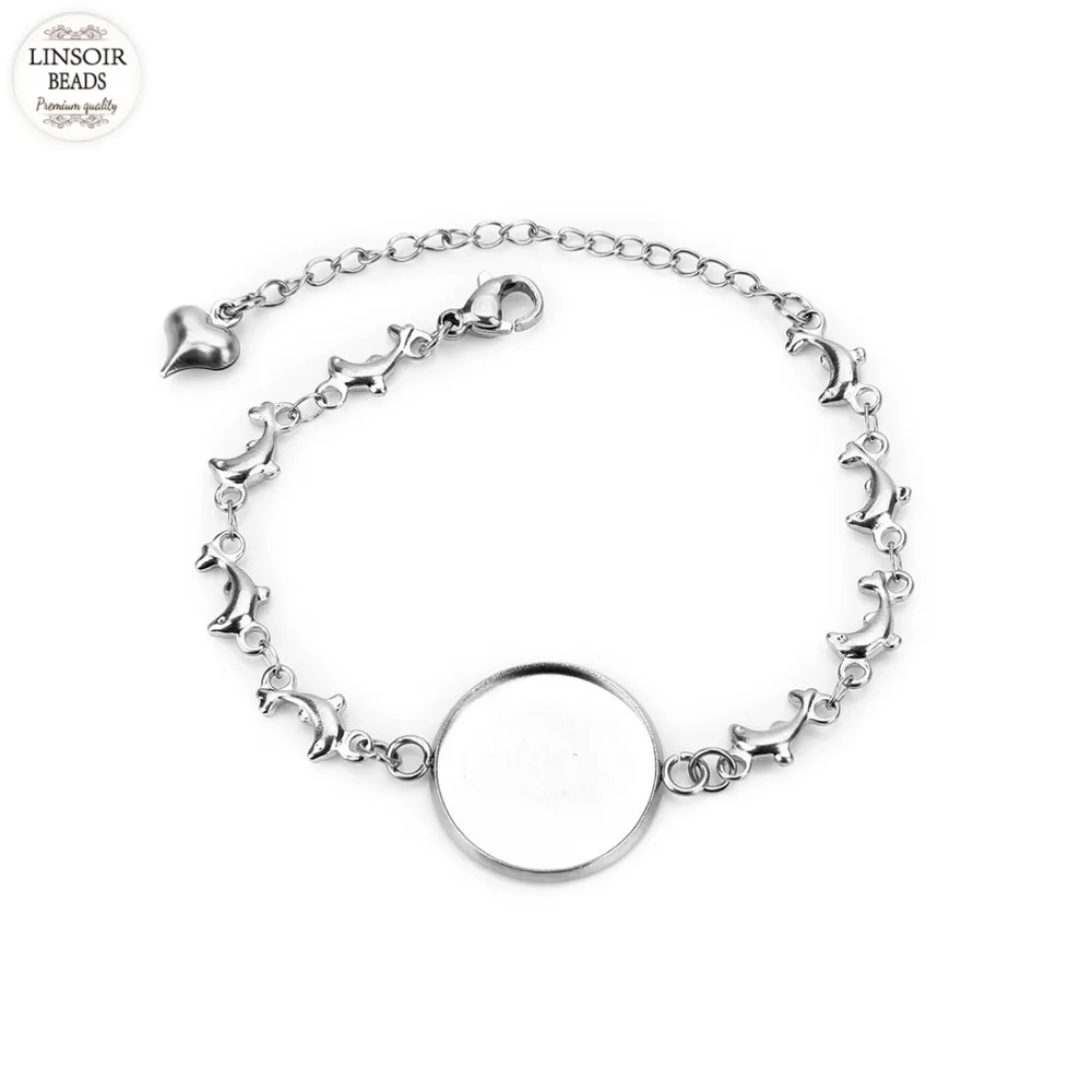 Linsoir 5pcs/lot Round Blank Cabochon Bracelet Base Stainless Steel Dolphin Charms For Diy Jewelry Making Glass Gem Tray
Linsoir 5pcs/lot Round Blank Cabochon Bracelet Base Stainless Steel Dolphin Charms For Diy Jewelry Making Glass Gem Tray