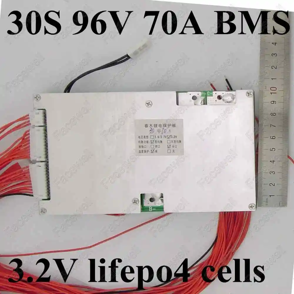 96 в 70 А LifePo4 батарея BMS для 30s 3 2 В lifepo4 cell PCB Защитная плата батареи 5000 Вт 6000 разряд