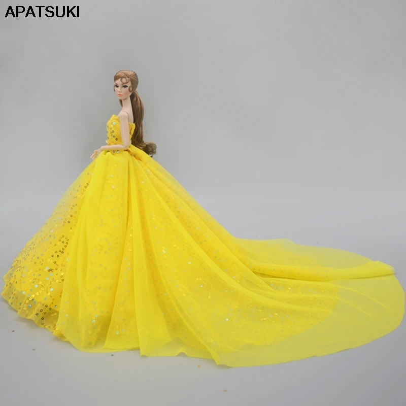 Yellow Handmade Wedding Dress For Barbie Doll Outfits 1/6 Princess Evening Party Ball Long Gown Skirt Bridal Dress Accessories
Yellow Handmade Wedding Dress For Barbie Doll Outfits 1/6 Princess Evening Party Ball Long Gown Skirt Bridal Dress Accessories