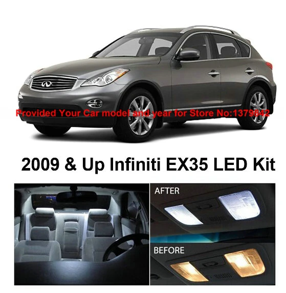 Светодиодные внутренние лампы для Infiniti EX35 2009 и выше автомобильные купольные