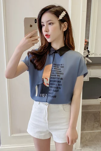 Korean Summer 2019 Print Letter Women Tops Fashion Casual Brief Camisa Chic Peter Pan Collar Patchwork Blusas Mujer
Korean Summer 2019 Print Letter Women Tops Fashion Casual Brief Camisa Chic Peter Pan Collar Patchwork Blusas Mujer