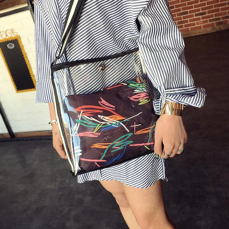 2018 New Fashion Women Transparent Shoulder Messenger Bag Summer Beach Bag Casual Shopping Crossbody Bags Sac Bandouliere Femme 
2018 New Fashion Women Transparent Shoulder Messenger Bag Summer Beach Bag Casual Shopping Crossbody Bags Sac Bandouliere Femme