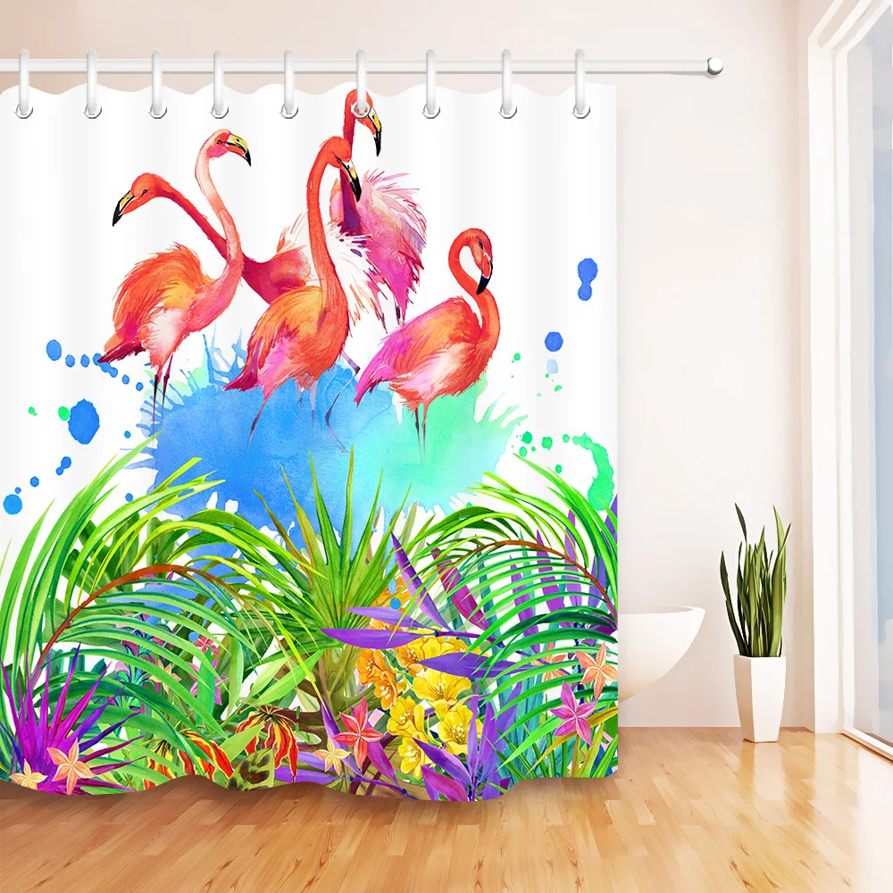 72'' Flamingos in Tropical woods Palm Tree Bathroom Fabric Shower Curtain Liner Waterproof Polyester Curtain Sets & 12 Hooks
72'' Flamingos in Tropical woods Palm Tree Bathroom Fabric Shower Curtain Liner Waterproof Polyester Curtain Sets & 12 Hooks