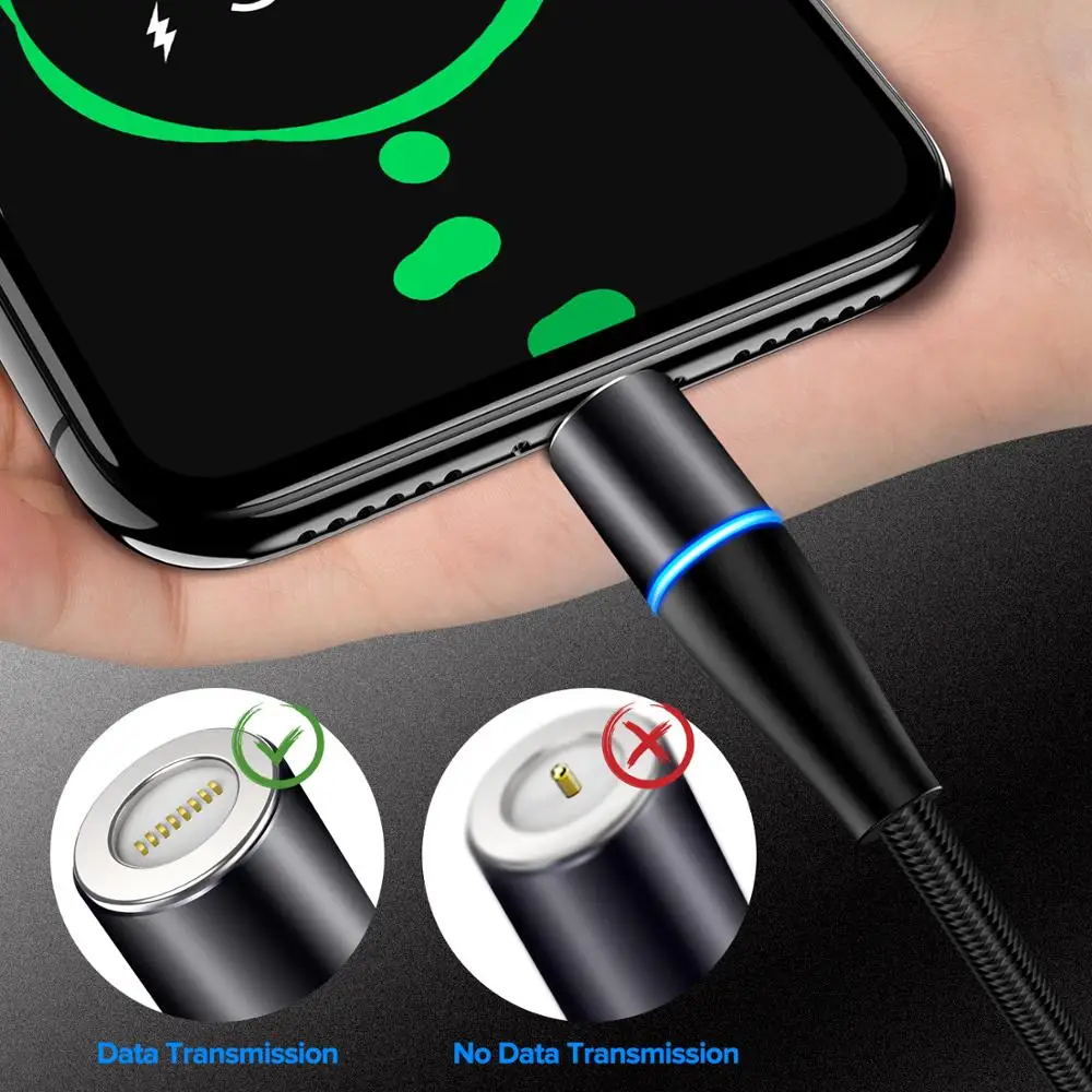 2 м Быстрый Магнитный кабель 3A Быстрая зарядка 3 0 Micro USB зарядное устройство type C
