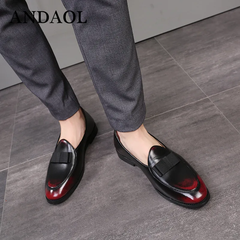 ANDAOL Men's Leather Casual Shoes Top Quality Genuine Leather bow-knot Driving Loafers Luxury Slip-on Wedding Dress Party Shoes
ANDAOL Men's Leather Casual Shoes Top Quality Genuine Leather bow-knot Driving Loafers Luxury Slip-on Wedding Dress Party Shoes