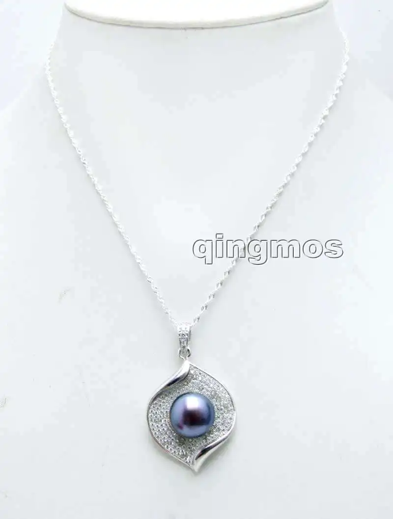 Big 11-13mm Black Flat Round Natural Pearl with silver 26*36mm Drop Pendant free 16" silver 925 Chain-nec6124
Big 11-13mm Black Flat Round Natural Pearl with silver 26*36mm Drop Pendant free 16" silver 925 Chain-nec6124