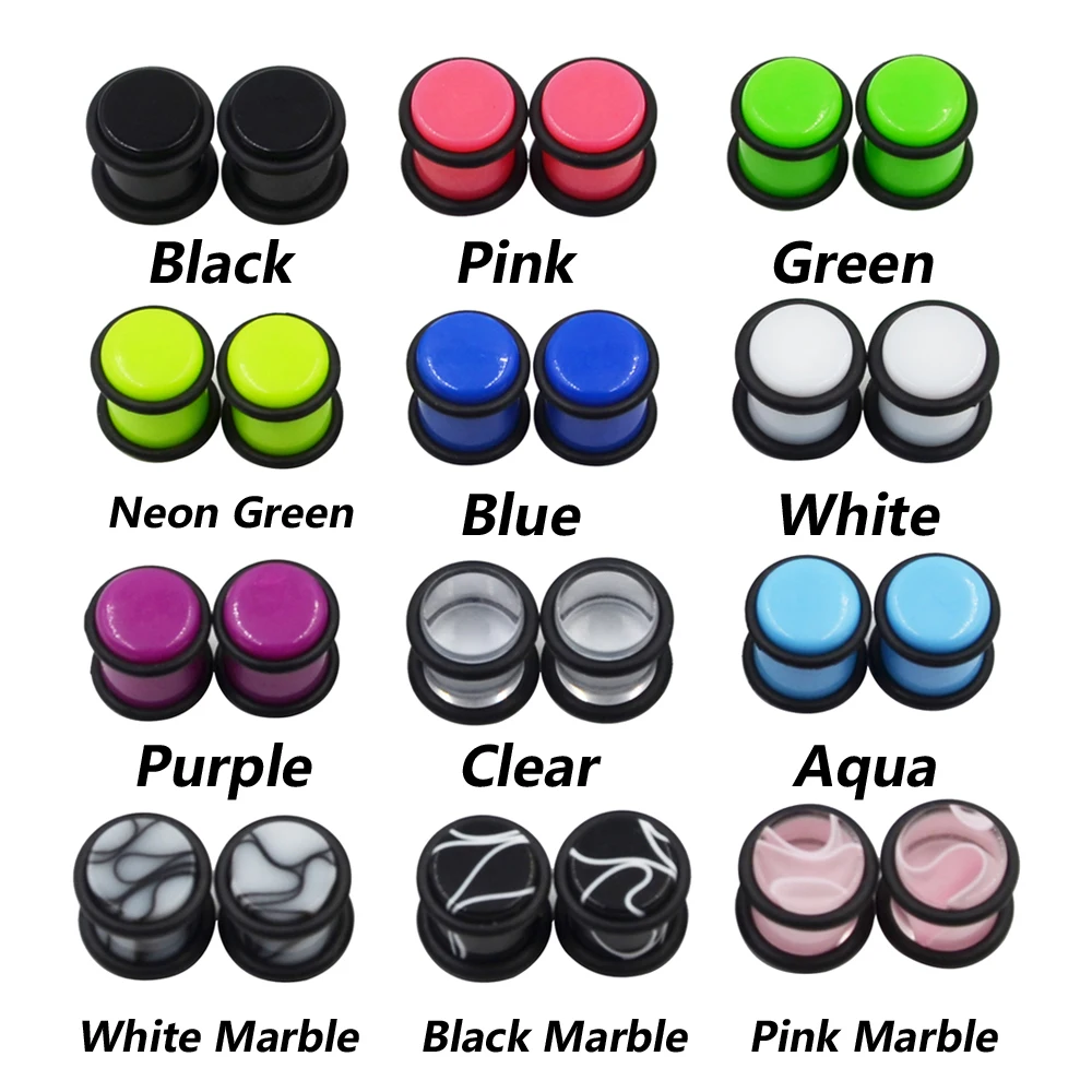 PAIR Acrylic Ear Plugs Stretching Tunnels Earlets Gauges Marble Ear Strehcher Kit Piercing With Double O-ring 1.6mm-10mm
PAIR Acrylic Ear Plugs Stretching Tunnels Earlets Gauges Marble Ear Strehcher Kit Piercing With Double O-ring 1.6mm-10mm