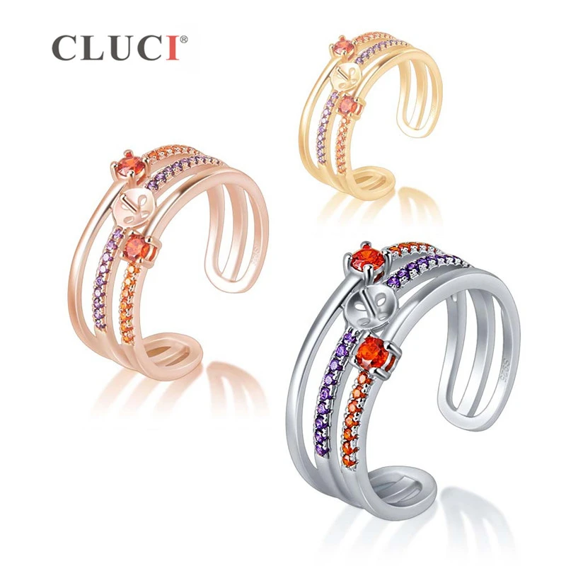 CLUCI 925 Sterling Silver Adjustable Zircon Ring for Women Silver 925 Pearl Ring Mounting Open Ring Jewelry SR2195SB
CLUCI 925 Sterling Silver Adjustable Zircon Ring for Women Silver 925 Pearl Ring Mounting Open Ring Jewelry SR2195SB