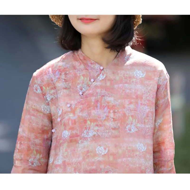 SCUWLINEN 2020 Women Vintage Spring Summer Dress Zen V-neck Jade Button Elegant Print Side Slit Loose Ramie Cotton Dresses P022
SCUWLINEN 2020 Women Vintage Spring Summer Dress Zen V-neck Jade Button Elegant Print Side Slit Loose Ramie Cotton Dresses P022