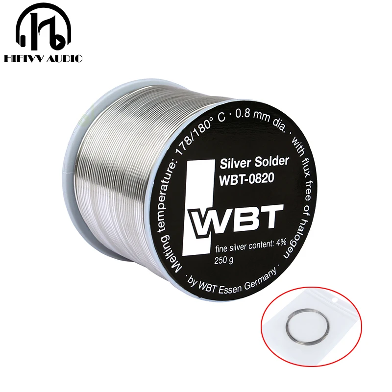 HIFI Audio Electronic accessories DIY Welding line 100% Original WBT-0820 0.8mm 4% Ag silver solder tin wire Germany WBT 0820
HIFI Audio Electronic accessories DIY Welding line 100% Original WBT-0820 0.8mm 4% Ag silver solder tin wire Germany WBT 0820