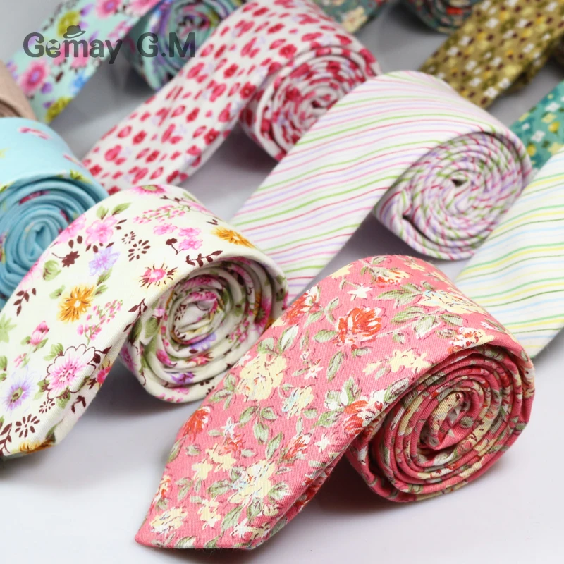 New Fashion Floral Retro Casual Suits Men's Slim Tie Printing Pattern Ties For Men narrow Cotton Necktie|slim tie|men slim tieties for men |