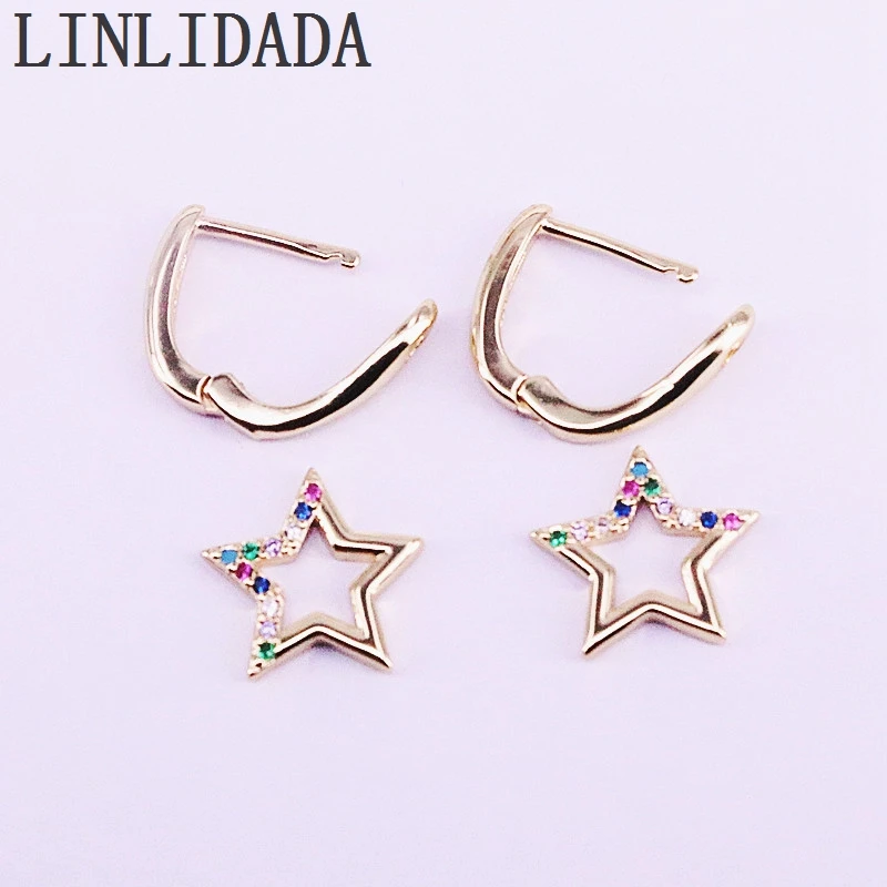 8Pairs Gold color rainbow cz paved STAR shape dangle earrings for women fashion elegant Bridal Jewelry gift
8Pairs Gold color rainbow cz paved STAR shape dangle earrings for women fashion elegant Bridal Jewelry gift