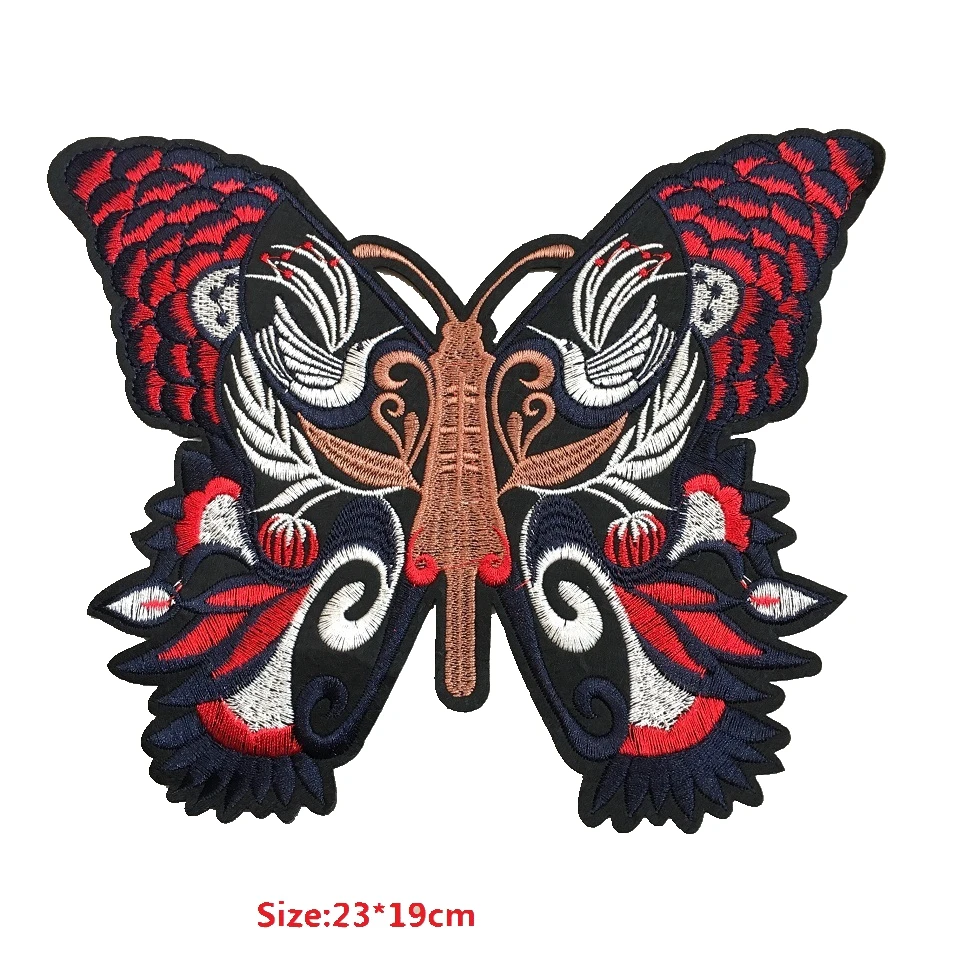 

Нашивки с большими бабочками для одежды, патчи с вышивкой утюгом, аксессуары для одежды «сделай сам», украшения в стиле пэчворк, 3D аппликации в виде насекомых, 1 шт.