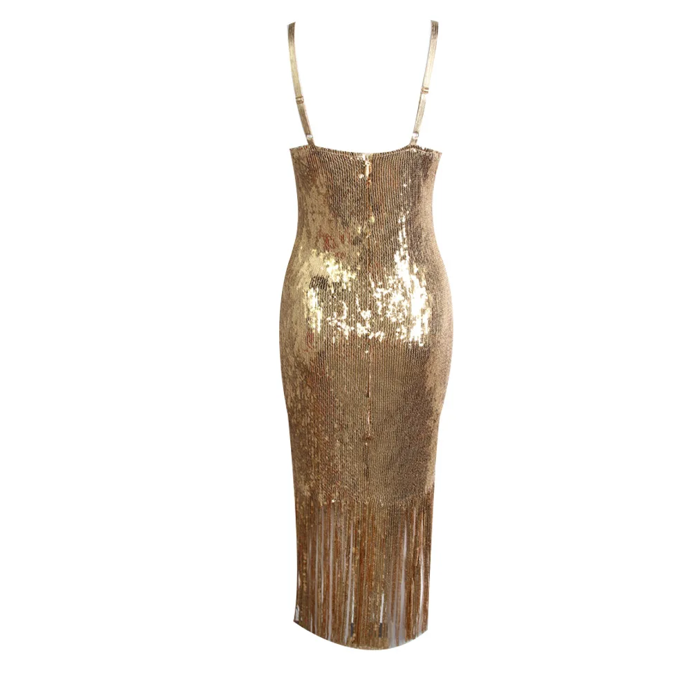 Strap V-Neck Bandage Dress Sexy Women Fashion Celebrity Party New Arrival Sequined Tassel Mini Dresses Wholesale
Strap V-Neck Bandage Dress Sexy Women Fashion Celebrity Party New Arrival Sequined Tassel Mini Dresses Wholesale