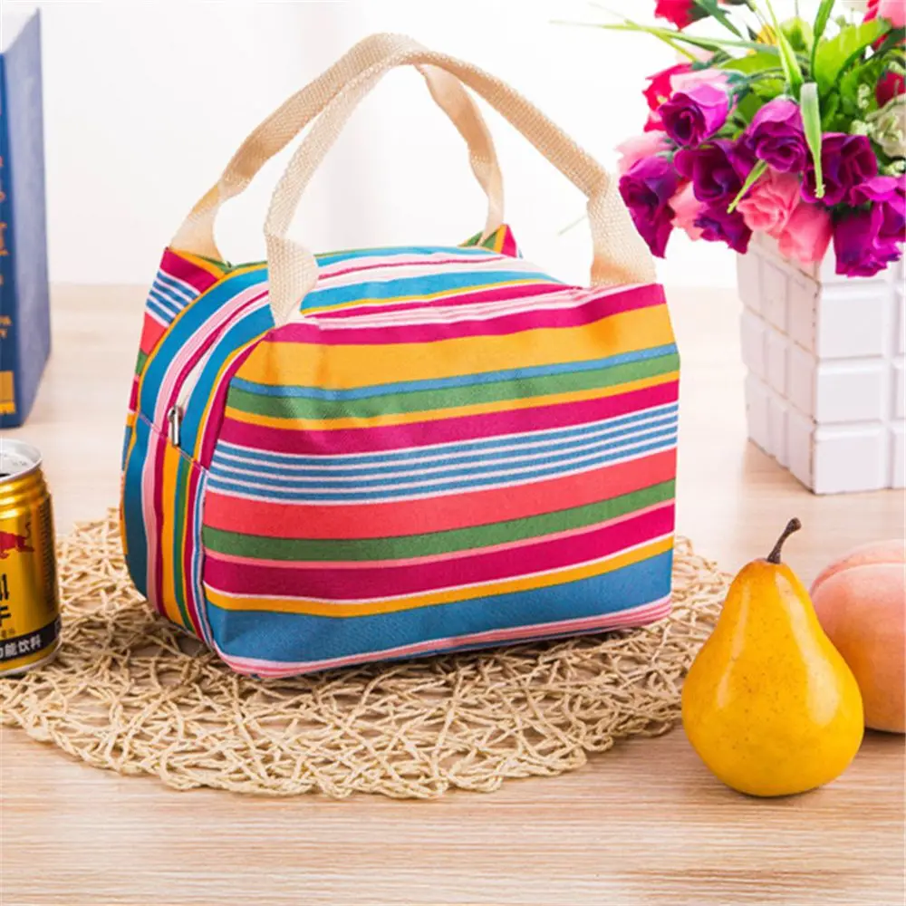 Five-Color Stripes Thermal Insulated Canvas Lunch Bag Picnic Office Worker Student Women Men Carry Food Storage Durable Portable
Five-Color Stripes Thermal Insulated Canvas Lunch Bag Picnic Office Worker Student Women Men Carry Food Storage Durable Portable