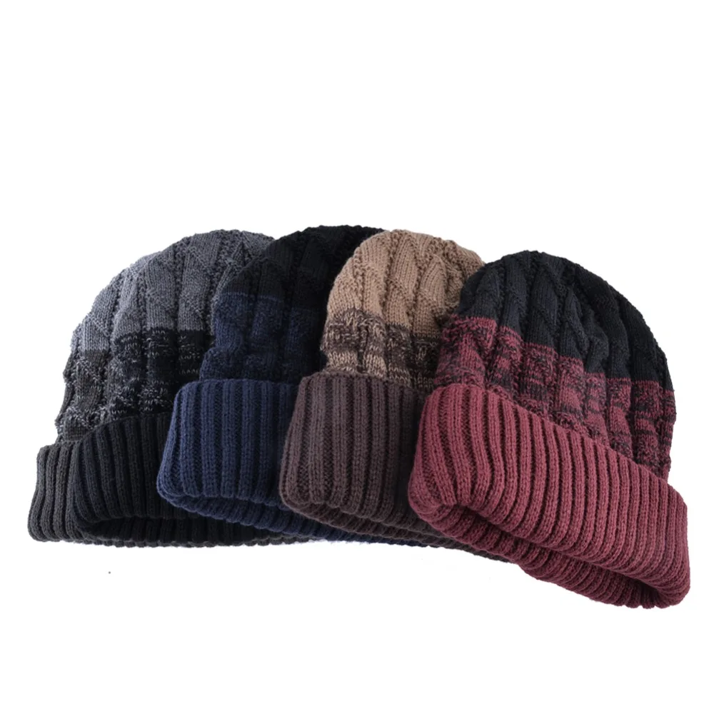 Новая зимняя мужская шапка шарф набор нашивка цветные вязаные полосатые зимние