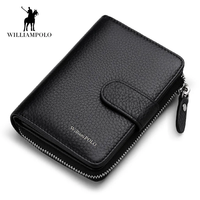 Мужской тонкий кошелек WILLIAMPOLO держатель для карт из натуральной кожи 2018|walet brand|men