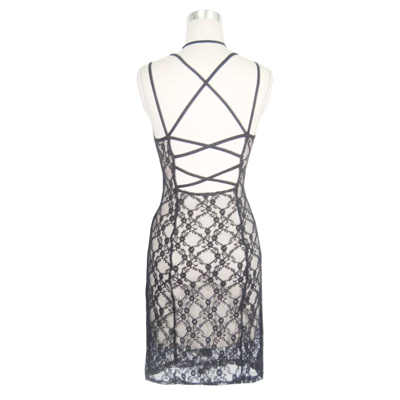 Devil Fashion Sexy Women's Black Lace Dresses Summer Spaghetti Srap See Through Halter Bandage Short Dresses For Women
Devil Fashion Sexy Women's Black Lace Dresses Summer Spaghetti Srap See Through Halter Bandage Short Dresses For Women