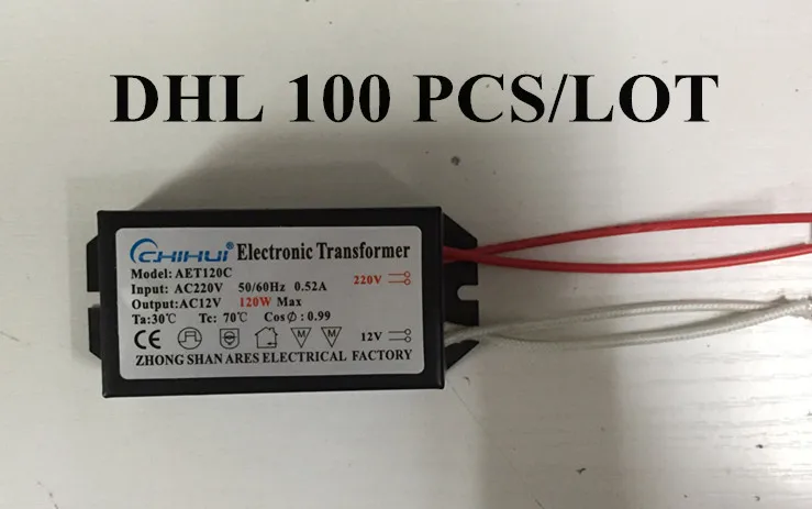 100pcs/lot High quality 120W Electronic Transformer 220V - 12V LED Halogen Light Bulb Lamp Power Supply Driver 3 year warranty
100pcs/lot High quality 120W Electronic Transformer 220V - 12V LED Halogen Light Bulb Lamp Power Supply Driver 3 year warranty