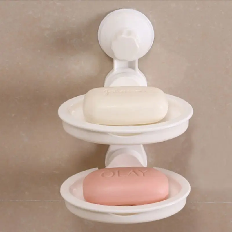 Bathroom Double Layers Strong Sucker Soapbox Soap Draining Holder Soap Dish Storage Rack
Bathroom Double Layers Strong Sucker Soapbox Soap Draining Holder Soap Dish Storage Rack