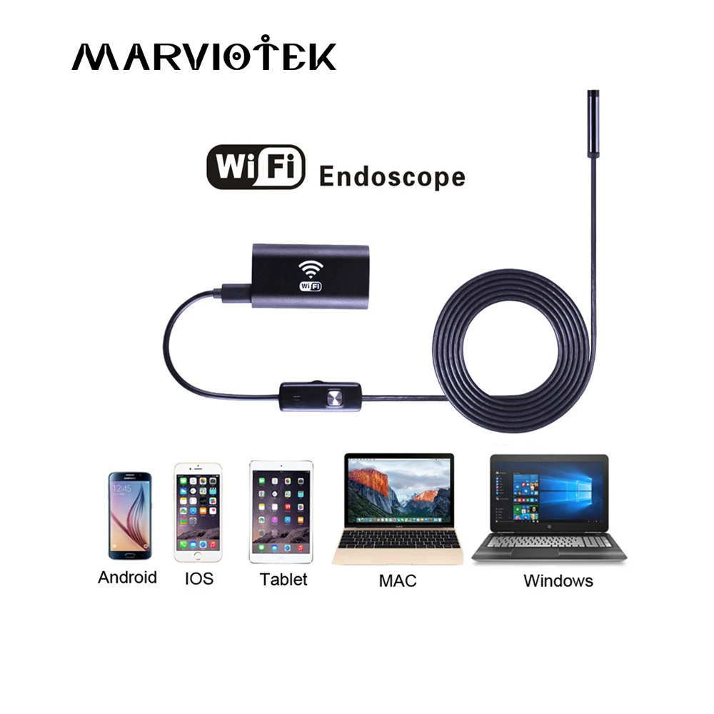 Эндоскоп 720 P HD Wifi эндоскоп камера Android IPhone бороскоп 1/2/3 5/5 м USB водонепроницаемый