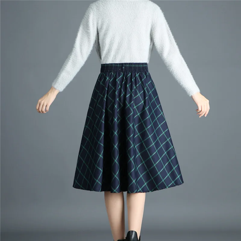 Autumn Spring Elastic Waist Pleated Skirts Womens Elegant Grid Pattern Vintage Scottish Style Skater Skirts Female Plaid Skirt
Autumn Spring Elastic Waist Pleated Skirts Womens Elegant Grid Pattern Vintage Scottish Style Skater Skirts Female Plaid Skirt