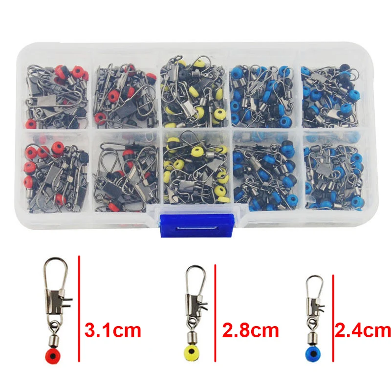 150pcs Small Style Plastic Head Rolling Swivel With Interlock Snap Fishing Sinker Slide Space Bean Swivel Connector Set With Box
150pcs Small Style Plastic Head Rolling Swivel With Interlock Snap Fishing Sinker Slide Space Bean Swivel Connector Set With Box
