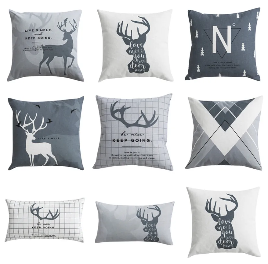Nordic Style Cushions Decorative Pillow Cover Deer Grey Black Throw Pillows Case Geometric Cushions Cover for Sofa 45x45
Nordic Style Cushions Decorative Pillow Cover Deer Grey Black Throw Pillows Case Geometric Cushions Cover for Sofa 45x45