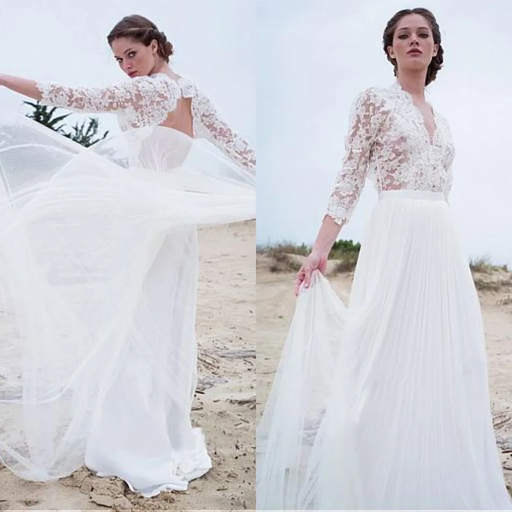 Stunning Tulle V-neck Neckline See-through A-Line Wedding Dress With Lace Appliques Bridal Dress Custom Made Vestidos de novia
Stunning Tulle V-neck Neckline See-through A-Line Wedding Dress With Lace Appliques Bridal Dress Custom Made Vestidos de novia