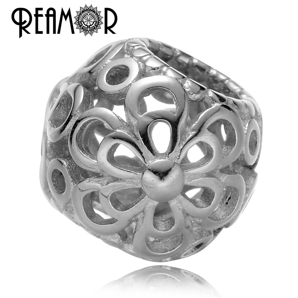 REAMOR 316l Stainless Steel Hollow Flower European Spacer Beads Charms For Women Strand Bracelet Jewelry Making DIY Findings
REAMOR 316l Stainless Steel Hollow Flower European Spacer Beads Charms For Women Strand Bracelet Jewelry Making DIY Findings