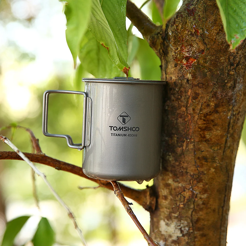 TOMSHOO 450ml Outdoor Titanium Cup Drinkware Portable Water Cup Ultralight Camping Picnic Travel Mug with Lid Foldable Handle
TOMSHOO 450ml Outdoor Titanium Cup Drinkware Portable Water Cup Ultralight Camping Picnic Travel Mug with Lid Foldable Handle