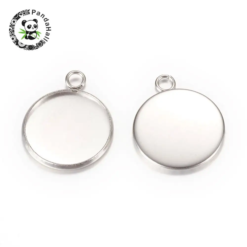 304 Stainless Steel Pendant Cabochon Settings, Flat Round, Stainless Steel Color, Tary: 20mm; 26.5x22x2mm, Hole: 3mm
304 Stainless Steel Pendant Cabochon Settings, Flat Round, Stainless Steel Color, Tary: 20mm; 26.5x22x2mm, Hole: 3mm