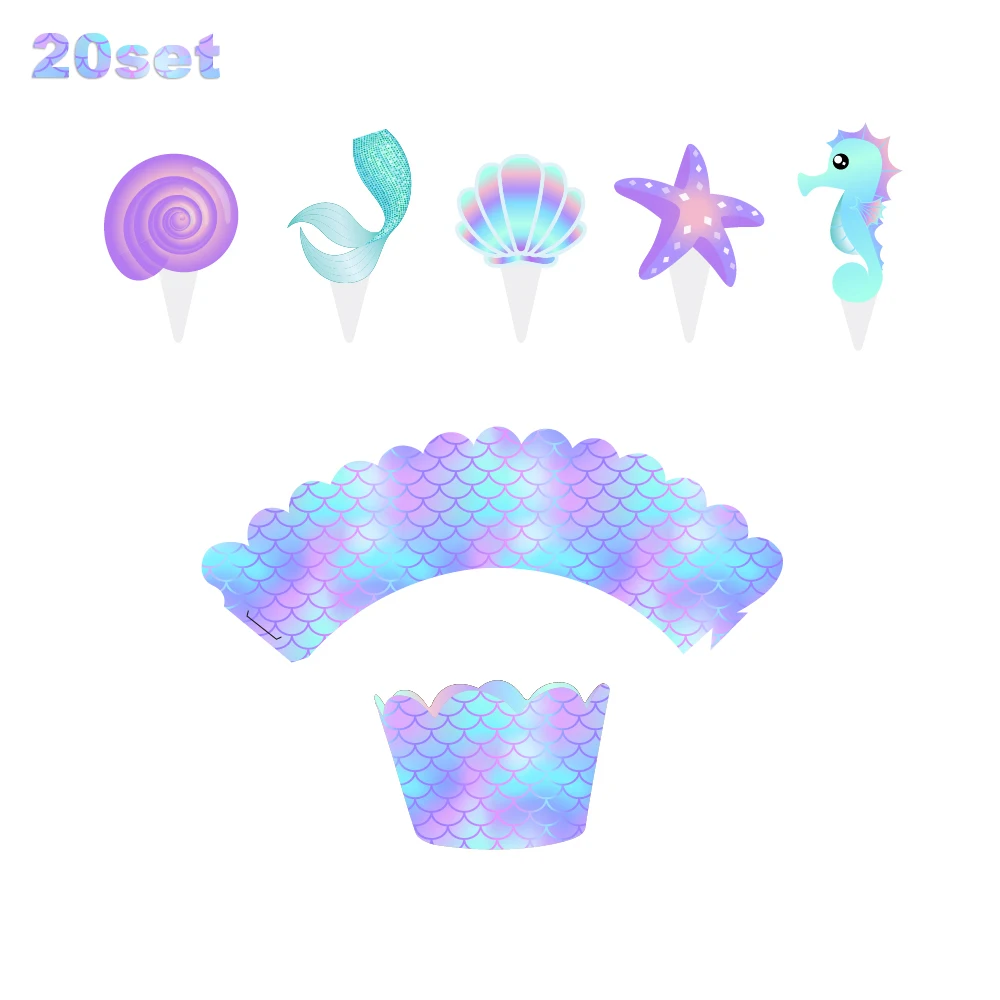 Mermaid Cake Cup Border and Topper Baby Shower Wedding Party Decorations Kids Birthday Cupcake Wrapper Decorating Supplies
Mermaid Cake Cup Border and Topper Baby Shower Wedding Party Decorations Kids Birthday Cupcake Wrapper Decorating Supplies