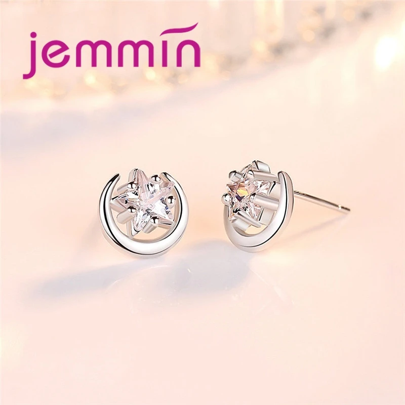Dazzling Cubic Zirconia 925 Sterling Silver Minimalist Moon Star Shape Women Round Rhinestone Fashion Jewelry Earrings
Dazzling Cubic Zirconia 925 Sterling Silver Minimalist Moon Star Shape Women Round Rhinestone Fashion Jewelry Earrings