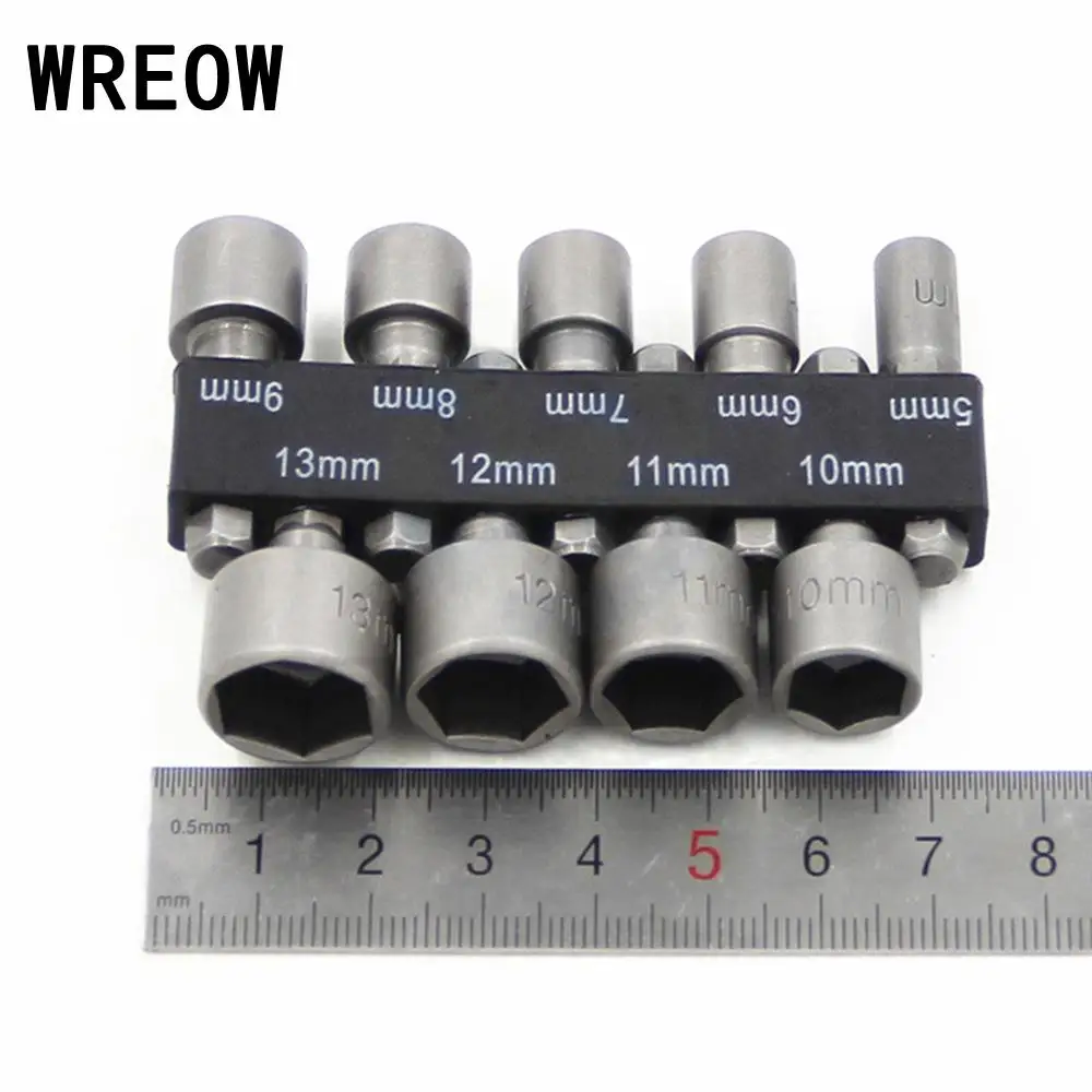 9pcs/set 5mm-13mm Nut Drivers 1/4 Inch Hex Shank Socket Sleeve Nozzles Nut Driver Bit Set Drill Bit Adapter Hex Power Tools
9pcs/set 5mm-13mm Nut Drivers 1/4 Inch Hex Shank Socket Sleeve Nozzles Nut Driver Bit Set Drill Bit Adapter Hex Power Tools