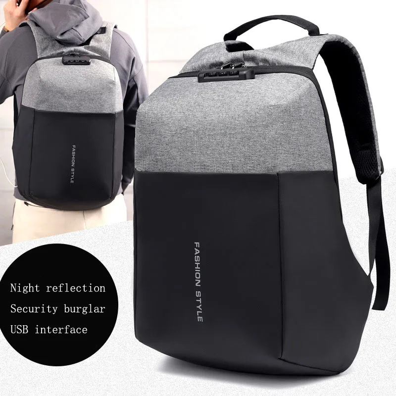 New Business Anti-theft backpack casual waterproof mochila USB Charging laptop bag Reflective password backpack School bags
New Business Anti-theft backpack casual waterproof mochila USB Charging laptop bag Reflective password backpack School bags