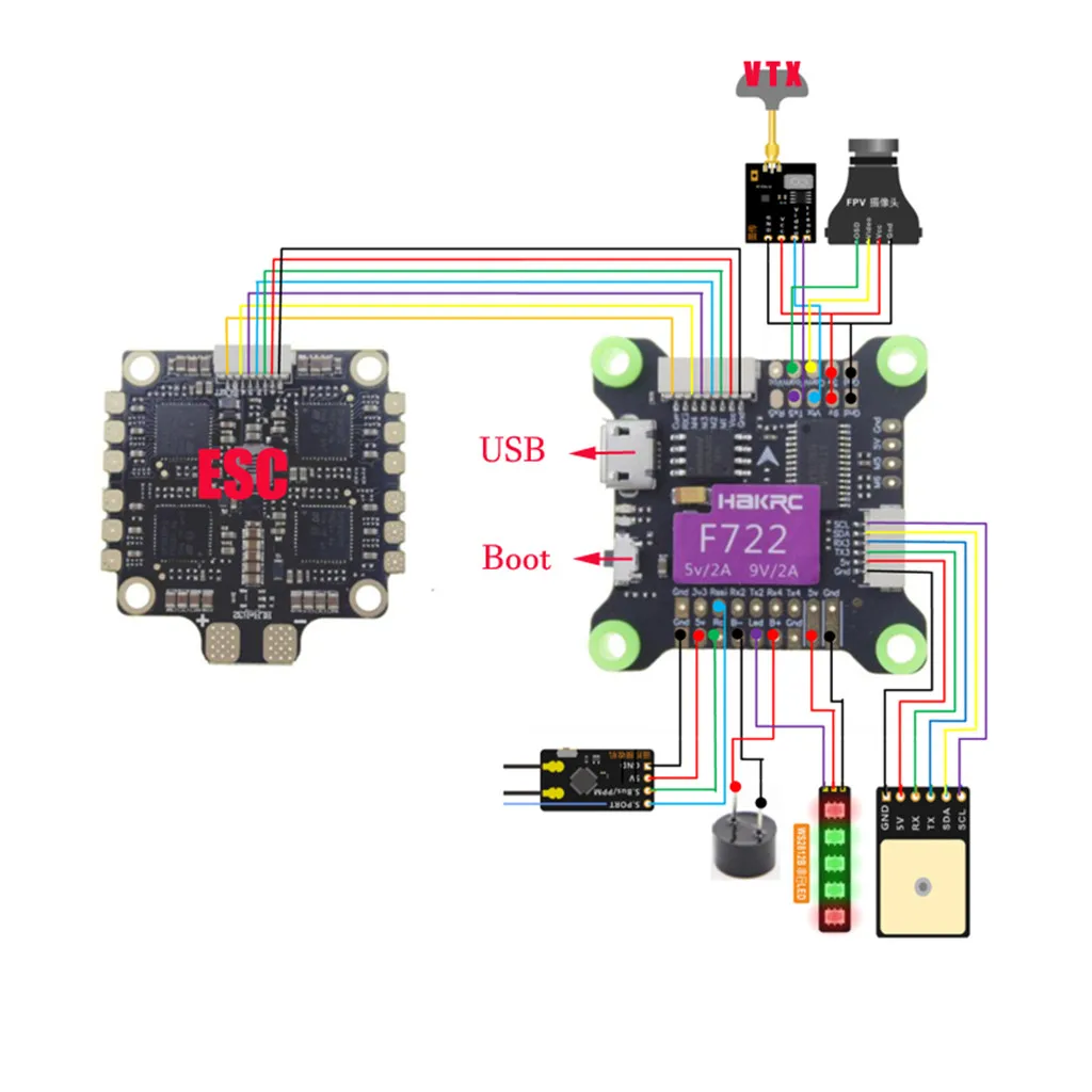 Camera Drone Accessories HAKRC F722 Flight Controller 5V 9V Dual BEC OSD 3-9S For RC FPV Racing Drone Z706
Camera Drone Accessories HAKRC F722 Flight Controller 5V 9V Dual BEC OSD 3-9S For RC FPV Racing Drone Z706